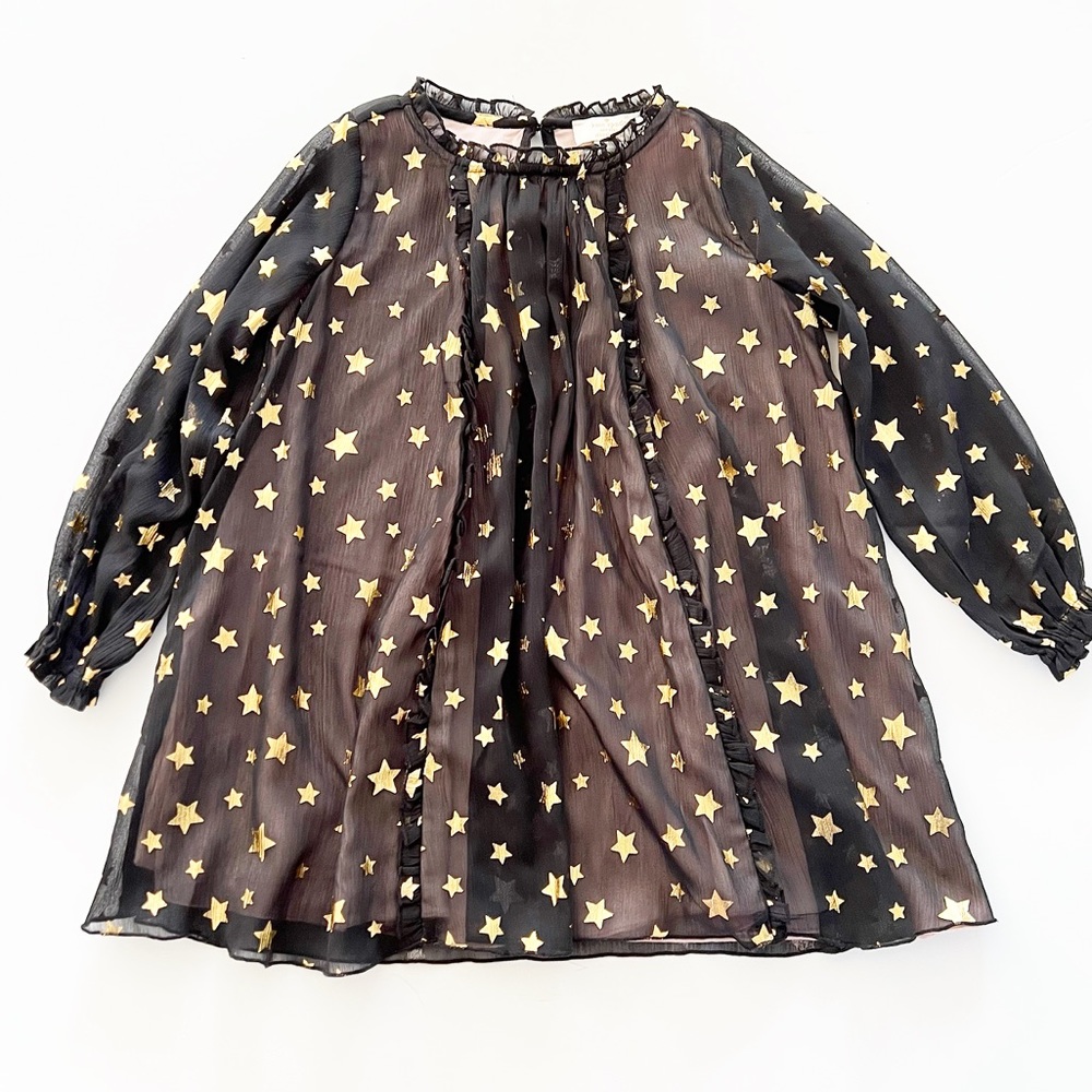 Kate Spade Black & Gold Scattered Star Dress